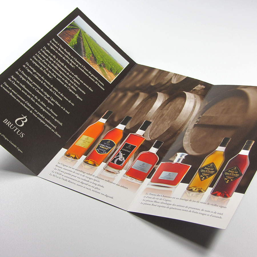 Dépliant pour une distillerie de Cognac