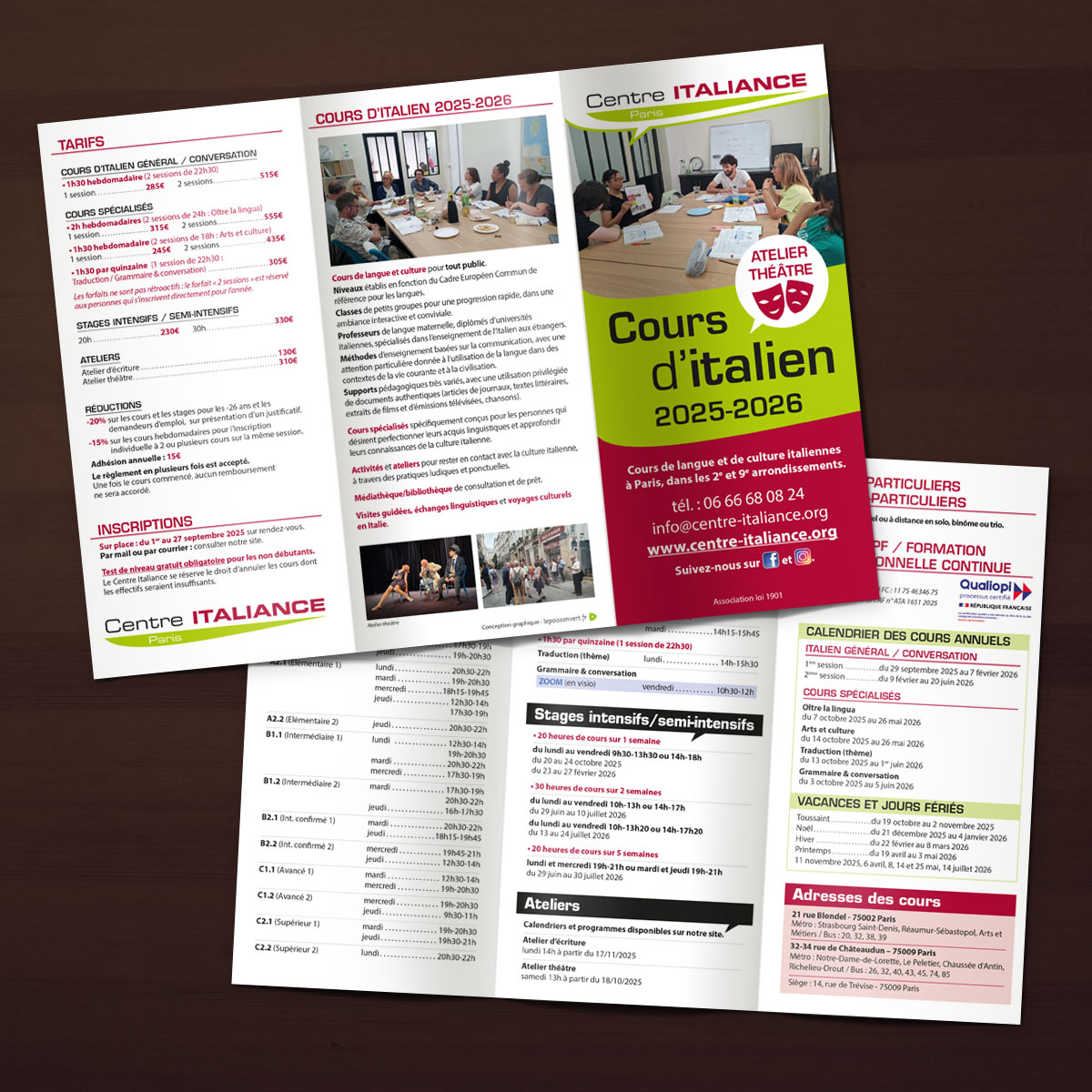 Dépliant pour une association