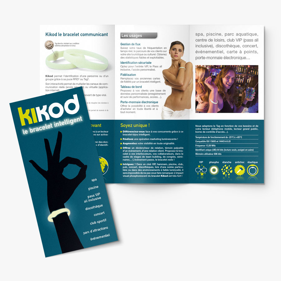 Dépliant pour un bracelet NFC
