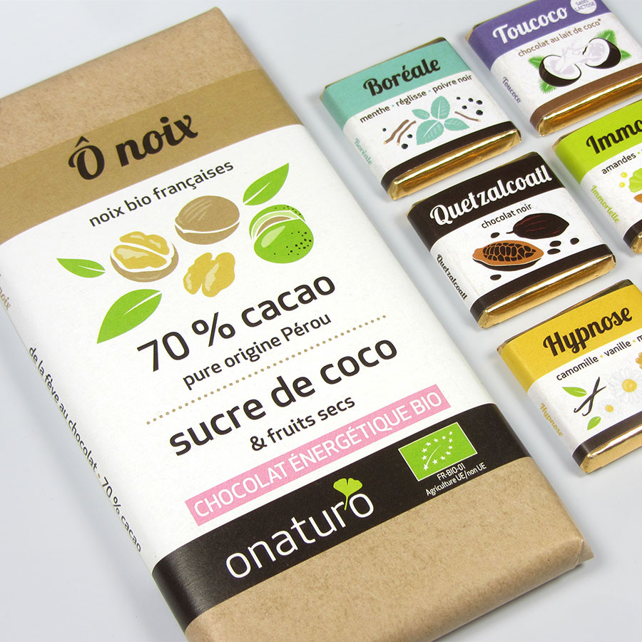 Packaging pour des chocolats bio
